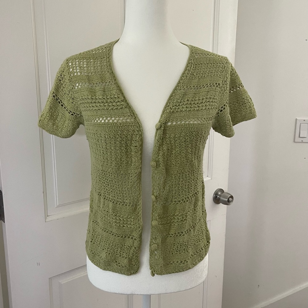 Crochet Button Up Cardigan Top